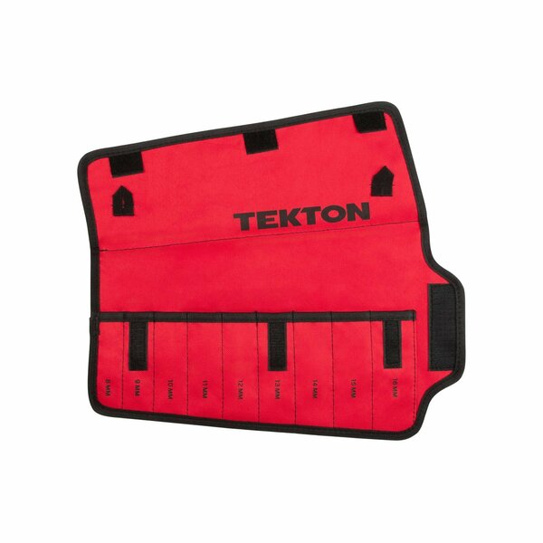 Tekton Pouch, 9-Tool Ratcheting Combination Wrench Pouch 8-16 mm, Red 95836